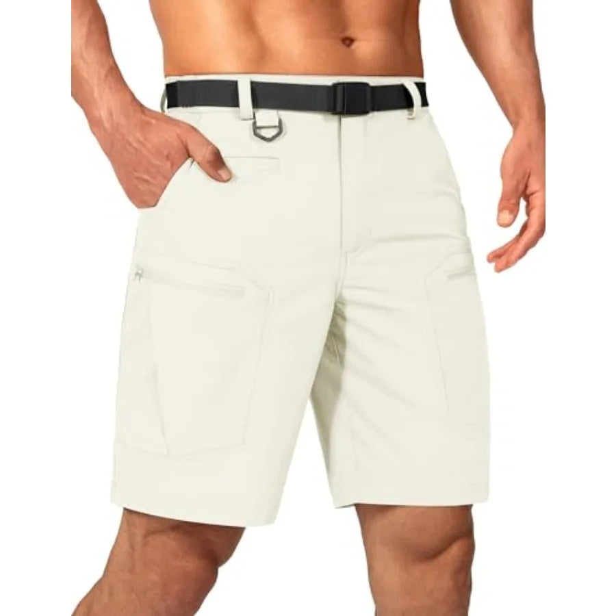 Mens Cargo Hiking Shorts Water Resistant Quick Dry Lightweight Breathable Tactical Shorts with Nylon Belt