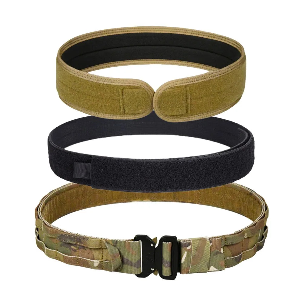 UNIONTAC 3 Layer Tactical Belt 1.75 inch - Quick Release Padded Molle System for Men 1000D Nylon Webbing Alloy Buckle Utility