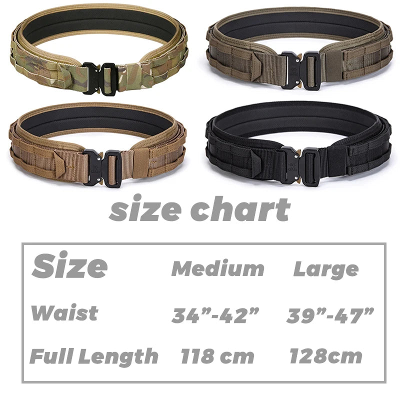 UNIONTAC 3 Layer Tactical Belt 1.75 inch - Quick Release Padded Molle System for Men 1000D Nylon Webbing Alloy Buckle Utility