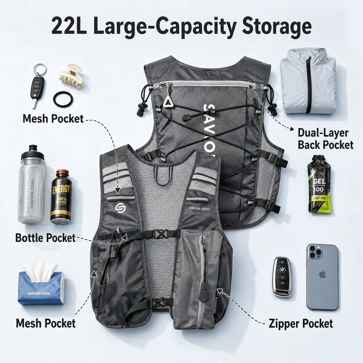 Outdoors Cooling Vest Tactical Cooling Vest AC Vest Constant-Temperature Summer Cooling Technology with Built-in Water Bladder